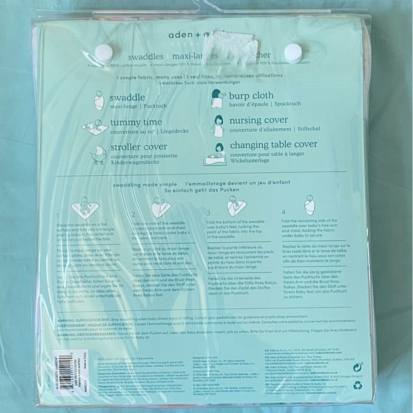 NIB Aden + Anais Essentials Muslin Swaddles - Picture 4 of 6